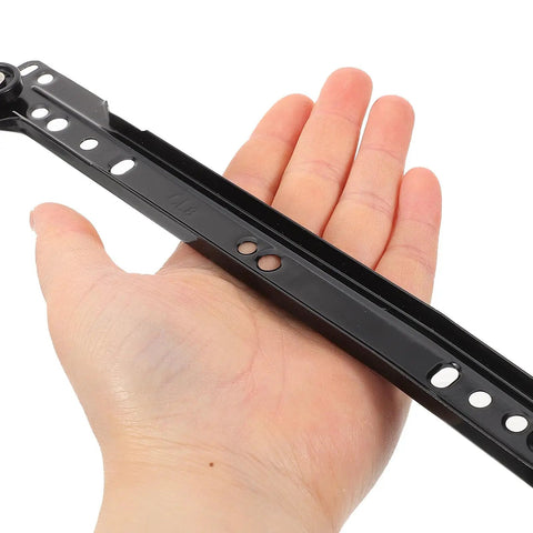 10 Inch Bottom Mount Drawer Slides For Dresser And Cabinet Repair Smooth Cold Rolled Steel Drawer Glides Durable Furniture Guide Rails 1 Set No Fuss Easy Install And Durable Construction For Home Renovations, black steel slide in hand