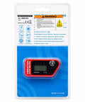 Vibration Hour Counter With LCD Display For Outdoor Power Equipment, Cordless Induction And Dual Time Recording, 3 Sensitivity Modes SEN 1 2 3 For Precise Run Time On Mowers, Generators, Trimmers, Red, packaged in blister card