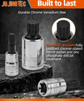 XZN Triple Square Spline Bit Socket Set 10 Piece Metric M4 To M18 in chrome vanadium steel with mirror finish shown