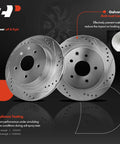 11.49 Inch Rear Drilled And Slotted Disc Brake Rotors And Ceramic Pads Kit For Nissan And Infiniti Models Stops Like A Boss
