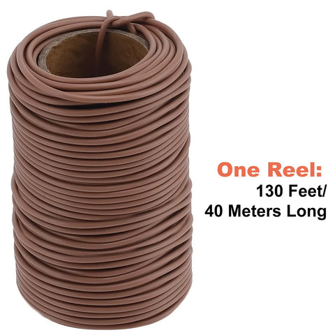 Soft Brown Plant Ties 130 Feet Garden Twists For Plants, Flexible TPR Rubber With Metal Core on reel, 2.5mm diameter