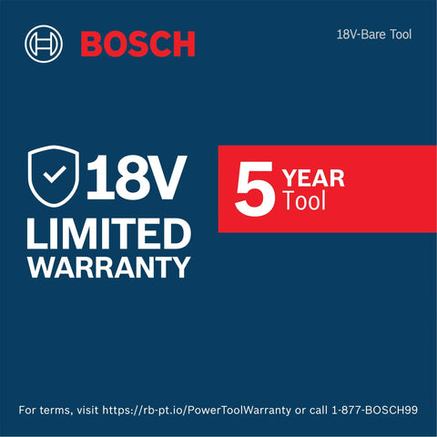 Bosch 18V warranty information for Straight Fire 18V Brushless Half Inch Mid Torque Impact Wrench Pumping Four Hundred Ten Foot Pounds Of Raw Breakaway Grunt In A Zero Bs Compact Bare Tool Build.