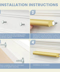 Installation instructions for 10 Pack Adjustable Cabinet Drawer Pulls 102mm 4 Inch Brushed Brass Drawer Handles