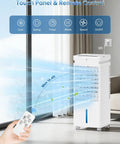 Portable Evaporative Air Cooler With Remote Control, Windowless Cooling Unit That Blows Cold Air, 5L Tank, 12 Speeds, 9H Timer