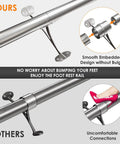 Comparison of stainless steel bar foot rail kit with polished finish and brushed brackets, showing smooth design and secure mounting.