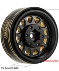 Beadlock Brass Wheel Rims 68g With 3.75mm Offset For SCX24 TRX4M Upgrade, black gold finish, 33.5mm diameter, side view