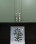 Green cabinet with Brushed Satin Nickel Cabinet Pulls 3 Inch Centers 6 Pack Zinc Alloy Drawer Handles For Kitchen Vanity Dresser And Closet