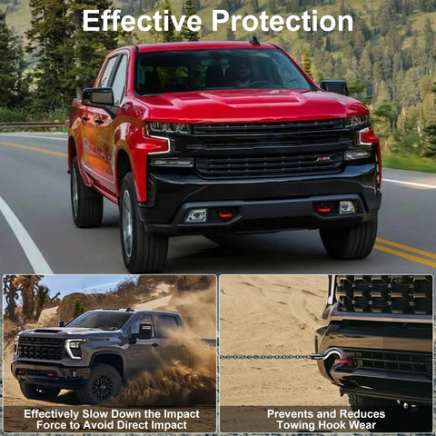 Chevy Silverado 1500 Tow Hook Covers 2 Pack Front Hitch Covers Red Durable Protector Caps For 2007 To 2024 Silverado 1500 And GMC Sierra 1500 Models Weatherproof Easy Install