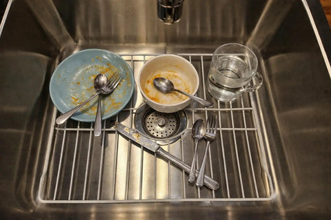 Sink Protectors For Kitchen Sink Bottom With White Coating Grate Insert Grid Drying Rack Made Of Steel Small Size 10.5 By 12.5"