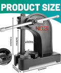 Badass 3 Ton Manual Arbor Press With Smooth Hand Wheel, Heavy Duty Cast Iron Frame And 12 Inch Capacity For Riveting Hole Punching, Bending And Metal Forming Projects Done Right Without The Hassle In Black, size and measurements.