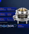 Plug And Play Wheel Hub And Bearing Assembly Front Left Right 6 Lug 950-004 With Tone Ring ABS Sensor for Toyota