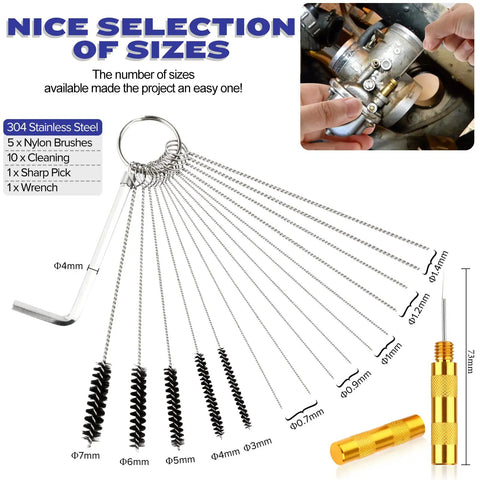 Premium Pro Grade Torch Tip Cleaner And Carburetor Cleaning Kit Stainless Steel Heavy Duty Set With Nylon Tips