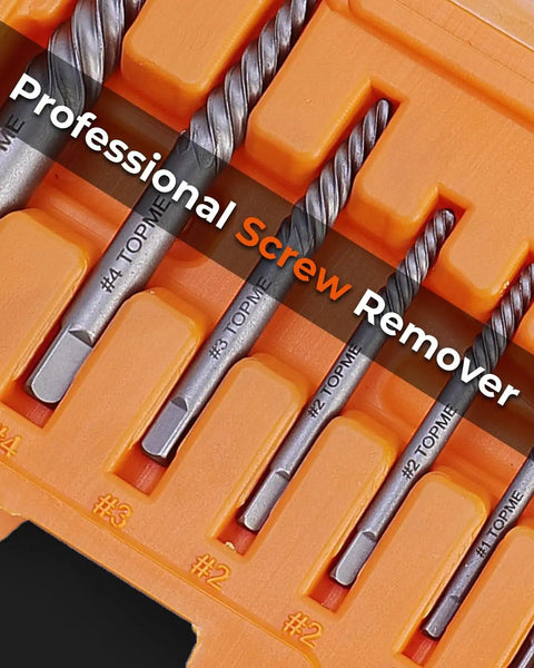 7 Piece Easy Out Screw Extractor Set For Removing Stripped Screws Damaged Screws Broken Bolts And Studs From Wood Or Metal