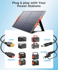 100W Foldable Portable Solar Panel With Five In One Cable For Off Grid Power And Camping On The Go High Efficiency Mono Cells