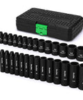 29-Piece 1/4-Inch Drive Impact Socket Set With Shallow And Deep 12-Point Sockets, CR-V Steel, Metric 4-15mm, case and drill adapter