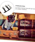 Flexible Draw Latches Set With Durable T Handle Hasp For Hood And Tool Boxes Cabinets And RVs shown with suitcases and dog