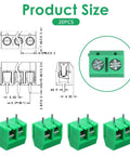 20 Pack 5mm 2 Pin Screw Terminal Block Connectors For PCB Mounting And Cable Wiring 300V 10A Rated Durable ABS Housing Easy Hookup