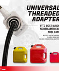 Next Gen Gas Can Pump With Ergonomic Non Spill Auto Stop Nozzle And Vinyl Discharge Hose Battery Powered Fuel Transfer Tool Using 4 AA Batteries Delivers About 2.7 Gal Per Minute Never Lift Heavy Gas Cans Again Compatible With Gasoline E15 And E85 universal threaded adapter with fuel cans