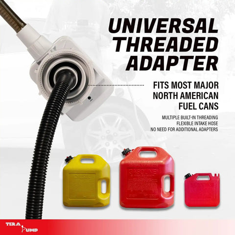 Next Gen Gas Can Pump With Ergonomic Non Spill Auto Stop Nozzle And Vinyl Discharge Hose Battery Powered Fuel Transfer Tool Using 4 AA Batteries Delivers About 2.7 Gal Per Minute Never Lift Heavy Gas Cans Again Compatible With Gasoline E15 And E85 universal threaded adapter with fuel cans