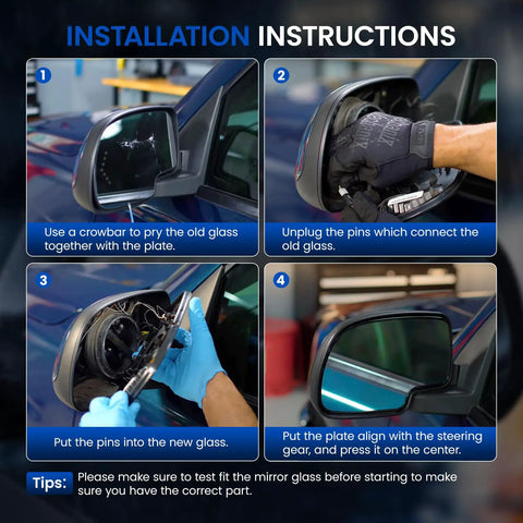 Driver Left Side Mirror Glass For Volkswagen Tiguan 2009 2017 Convex Glass Replacement Non Heated Without Backing Plate Installation