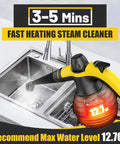 Pressurized Handheld Steam Cleaner With 10 Accessories And Safety Lock For Home And Car Cleaning used on kitchen sink