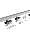 Commercial Grade Pocket Door Hardware And Track Set For 5 Foot Doors, 56.7 Inch Aluminum Box Track With Convex Rails and components