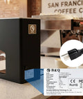 Electronic Automatic Espresso Tamper With 58mm Coffee Distribution Disc adjustable pressure, black design for home or shop use.