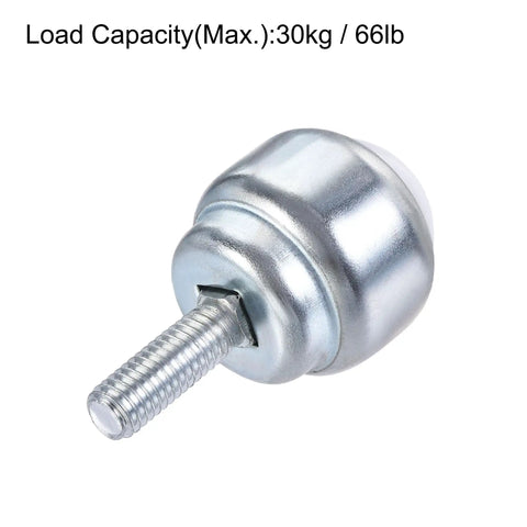 Close-up view of Ball Transfer Bearing Unit 24mm Ball Roller With 360 Degree Rotation Bolt Mount 20kg Load Per Unit 1.22x1.02in Body.