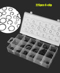 Circlip Set Kit 225 Pieces 18 Sizes Internal And External Snap Ring Retaining Rings in storage box