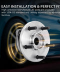 Close-up of wheel hub from Front Driver And Passenger Side CV Axle And Wheel Bearing Set For 1999 2004 Jeep Grand Cherokee 5 Lug 4WD Non ABS Fits 1999 Through 2004 Models With Left Side 24-5/16 Inch And Right Side 40-1/8 Inch Overall Length Ready To Install