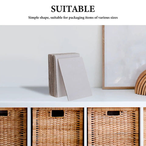 Stack of 20pcs White Corrugated Cardboard Sheets 8x6 Inches 1.5mm Thick Shockproof Packing Inserts on a shelf