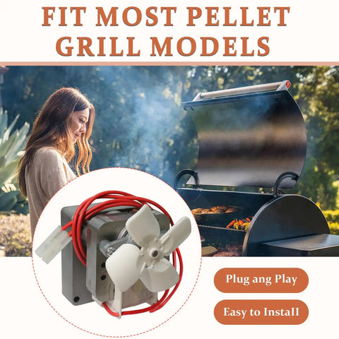 Auger Motor Replacement For Pellet Grills Universal Feeding Gear 2.0RPM AC 120V 60Hz image with open grill and motor close-up