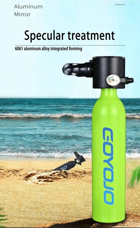 Mini 0.5L Scuba Tank Portable Underwater Breathing System For 5 To 10 Minute Dives Durable 6061 Aluminum Spare Air Cylinder