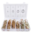 Heavy Duty Dowel Pin Set With 50 Pieces In Four Sizes For Ring Tractors Mowers And Trailers Locking Iron Pins In Golden Finish