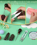 Ultimate Needle Felting Tool Kit For DIY Wool Projects With 60 Felting Needles And 68 Piece Set Including Foam Pad Wooden Handle Tool.