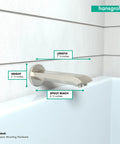 3 Inch Tub Spout In Brushed Nickel For Easy Universal Retrofit And Quick Bathroom Update mounted on white tiled wall