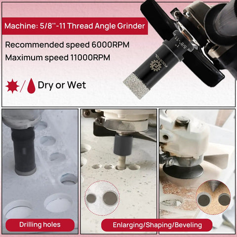 Diamond Core Drill Bit Set 10pc Kit Pro Grade With Finger Milling Bit 50mm Beveling Chamfer Bit And SDS Adapter for drilling and beveling