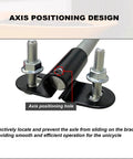 Heavy Duty Wheelbarrow Axle Bracket Kit With Five Eighth Inch Hole Includes Ten Inch Solid Axle Shaft Two Brackets POM Spacers Bolts And Nuts showing axis positioning design with mounting bolts.