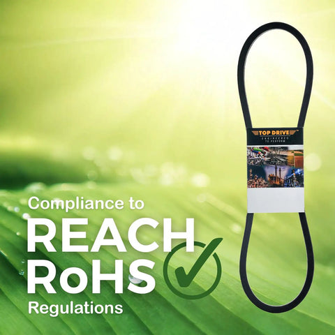 A21 4L230 Beefy Classic Wrapped V Belt Rubber Drive Belt Half Inch Wide 23 Inch Outside Circumference on green background
