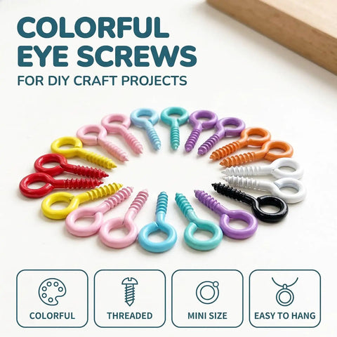 Grab These Dope Colorful Screw Eye Pins For Your Next DIY Jewelry Crafter Featuring Solid Metal Build And Rust Proof Coating In Mixed 1Mm 4Mm 8Mm Sizes, Ideal For Handmade Accessories.