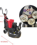 Electric Concrete Floor Grinder With 3.9 Inch Planetary 12 Head Grinding System Walk Behind Design product image with dimensions