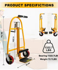 Beefed Up Heavy Duty Moving Dolly Set Of 2 With Lift Platform And Ergonomic Handle For Easy Furniture Moving 1300 Lb Capacity