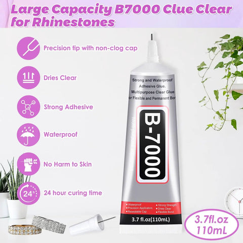 Clear Rhinestone Glue With Precision Tip 110 ML Quick Dry Multipurpose Adhesive For Jewelry Making Nails Art Clothes Fabric Shoes DIY Crafts