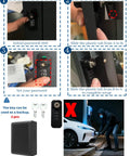 Four-step guide to using Heavy Hitter EV Charger Enclosure With Secure Keypad Lock for password setup and backup keys.