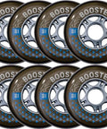 Booster 80mm 82A Inline Skate Wheel Pack With ILQ 7 Bearings 8 Pack High Performance Urethane wheels