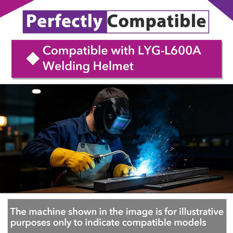 Welding process with LYG-L600A helmet, showcasing Heavy Duty Replacement Welding Lens Kit For LYG L600A Helmets Drops Right In With Fifteen Outer Covers And Fifteen Inner Window Glass Quick Zero Sweat Setup Heavy Tough Armor For Shops And Rig Builders.