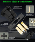 Heavy Duty Nema 14-50 EV Charger Outlet With Waterproof Box Kit 50 Amp components showing nylon housing, brass contacts, and steel plate.