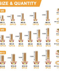 521 Piece Flange Bolts Assortment Kit M6 M8 M10 Serrated Hex Cap Flange Bolts With Nuts And Washers Class 8 8 chart