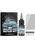 Windshield Crack Repair Kit with Advanced Repair Liquid, box with 20ml bottle, film, and blade for fixing cracks and chips in glass