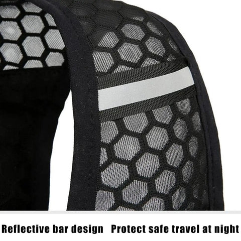 Lightweight Running Hydration Pack With Built In Water Reservoir Breathable Back Panel reflective strip detail
